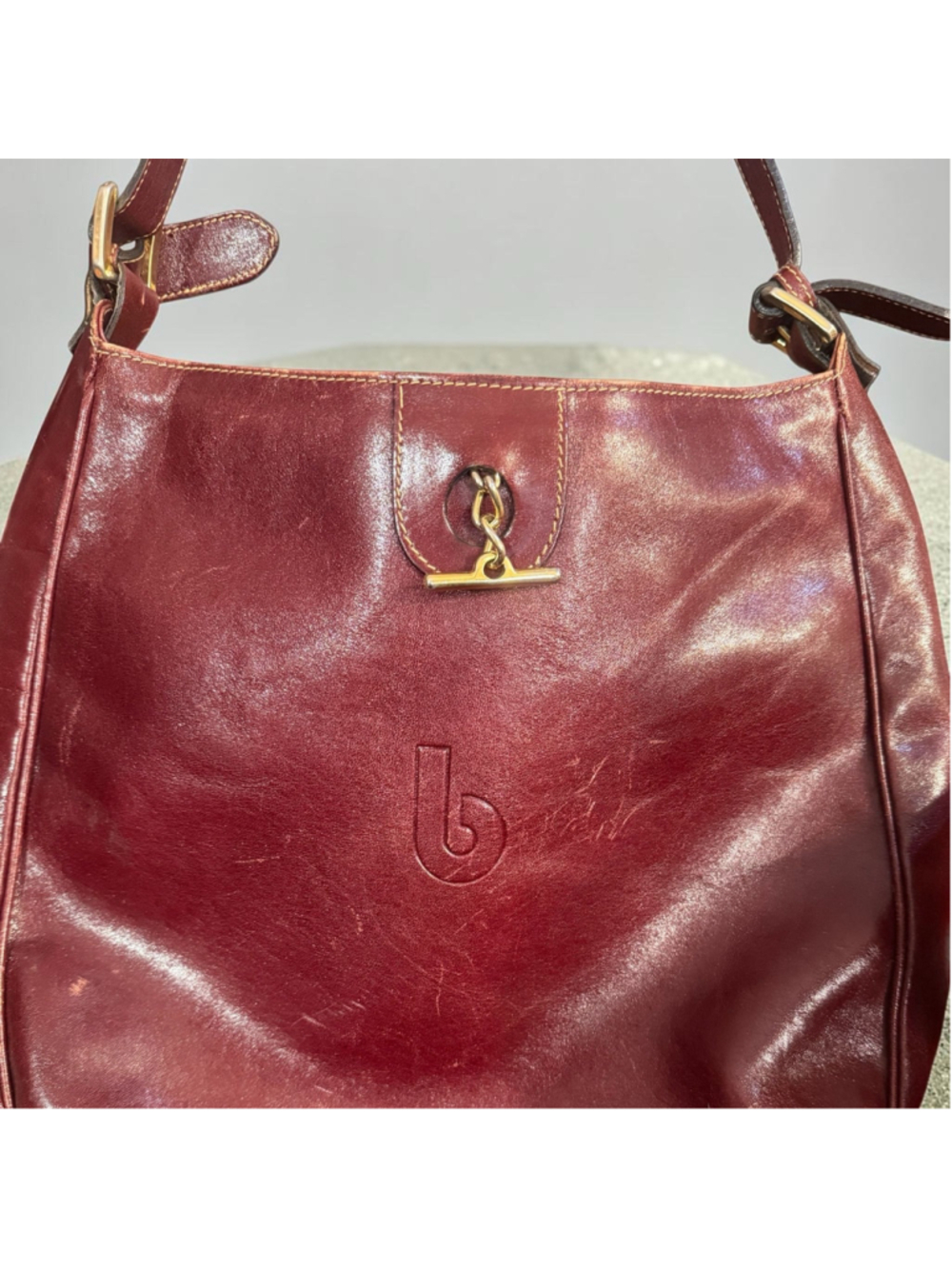 ❤️ Vintage Bettina Oxblood Leather Shoulder Bag | Made in Italy 🇮🇹